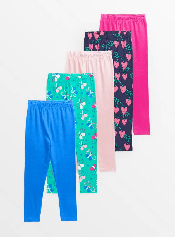 Bright Butterfly & Cherry Leggings 5 Pack 1.5-2 years